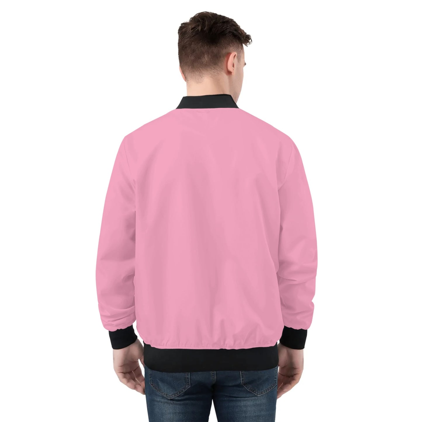Mens Bomber Jacket-Pink