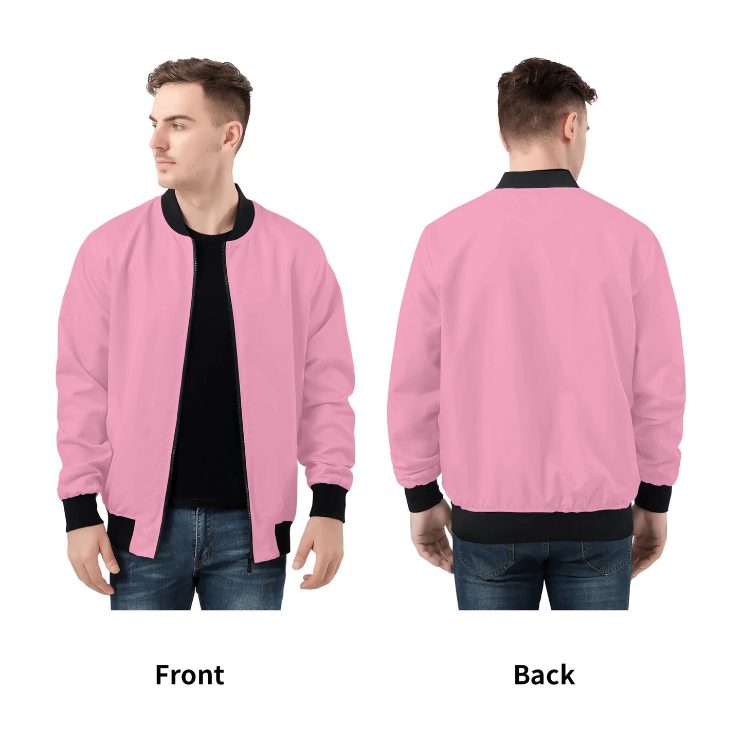 Mens Bomber Jacket-Pink