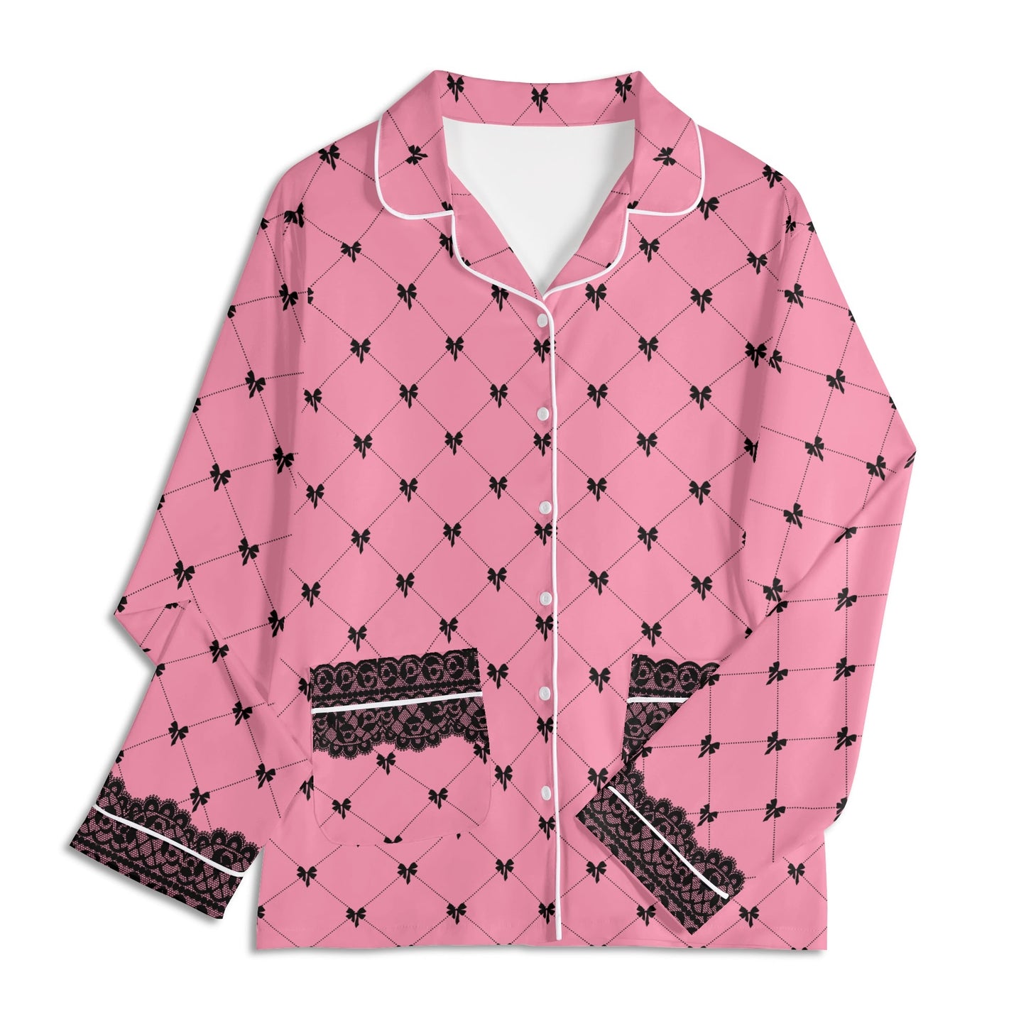 Bow Lace PJ set-Pink