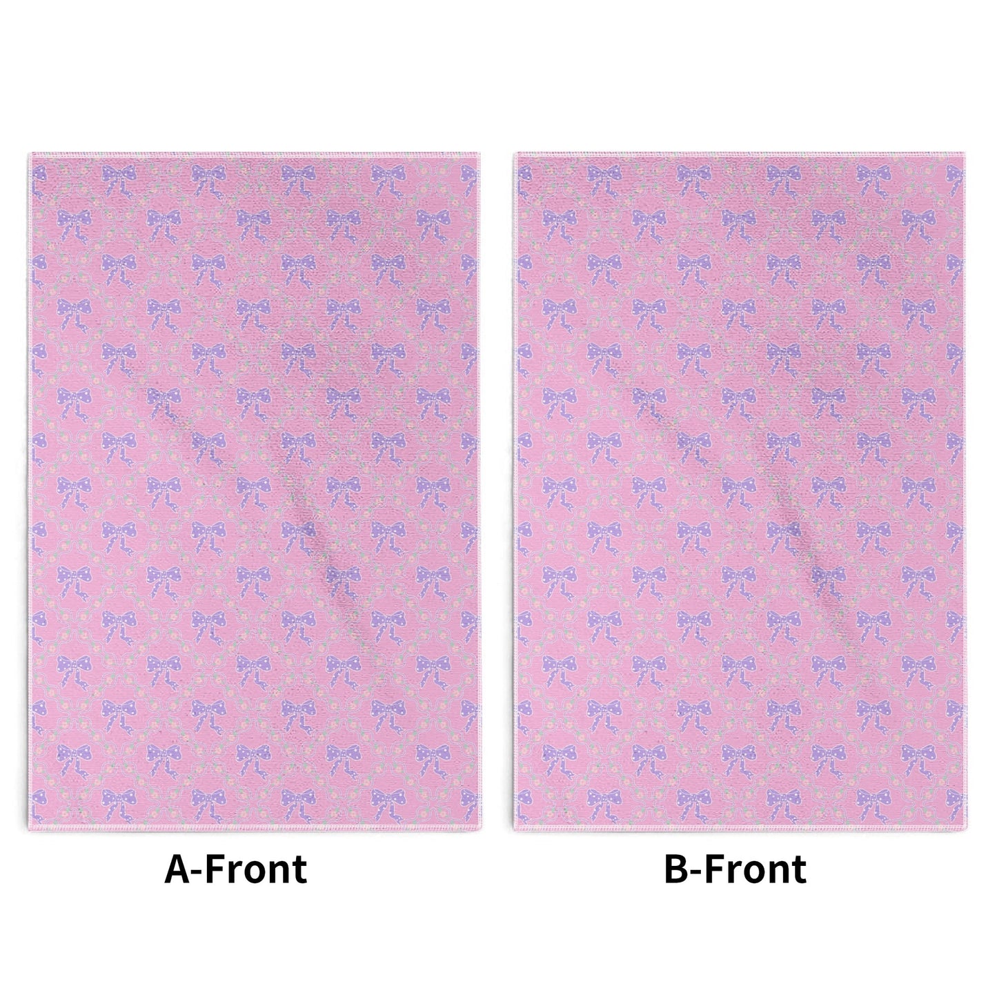 Pink&Purple Bow Pattern Hand Towel Set