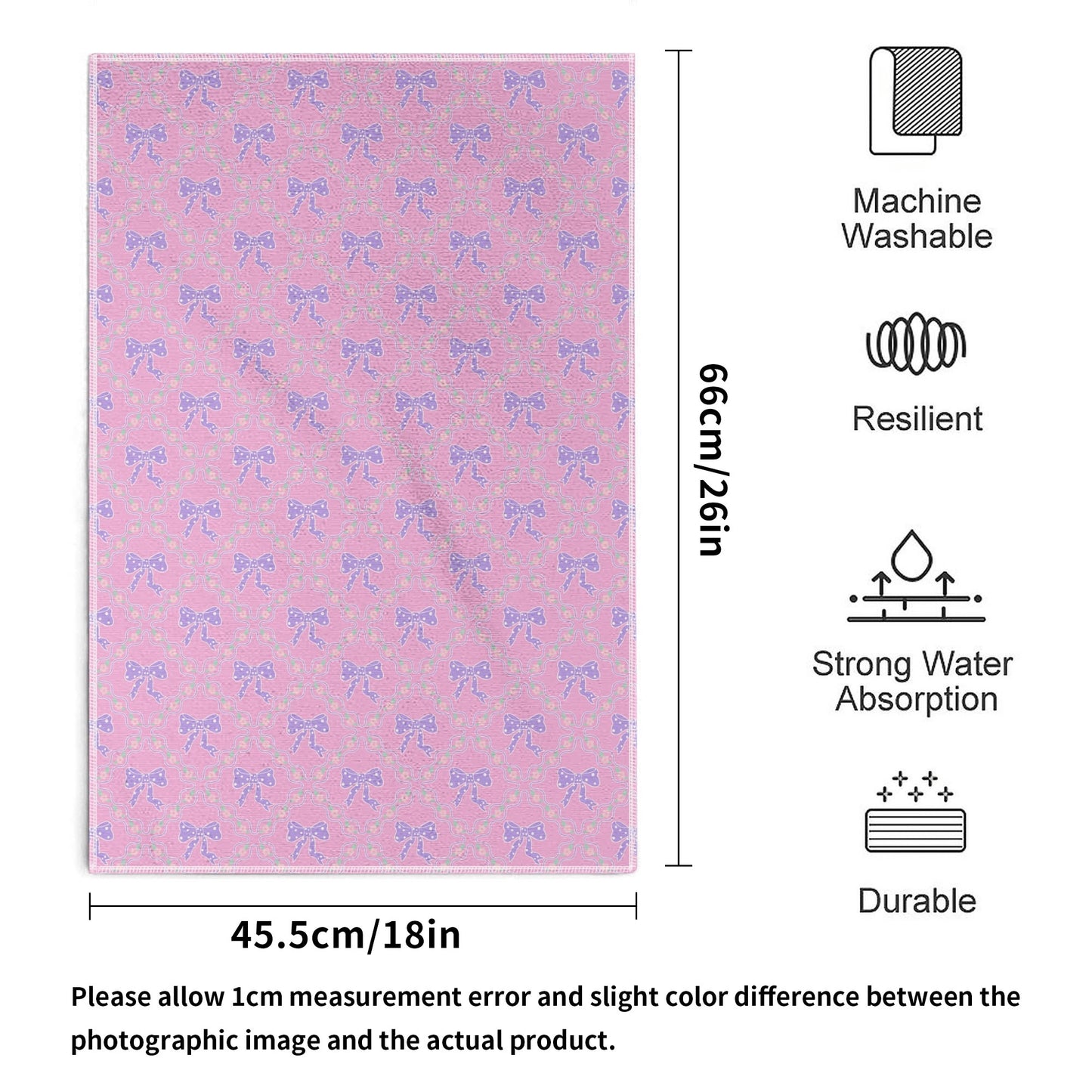 Pink&Purple Bow Pattern Hand Towel Set