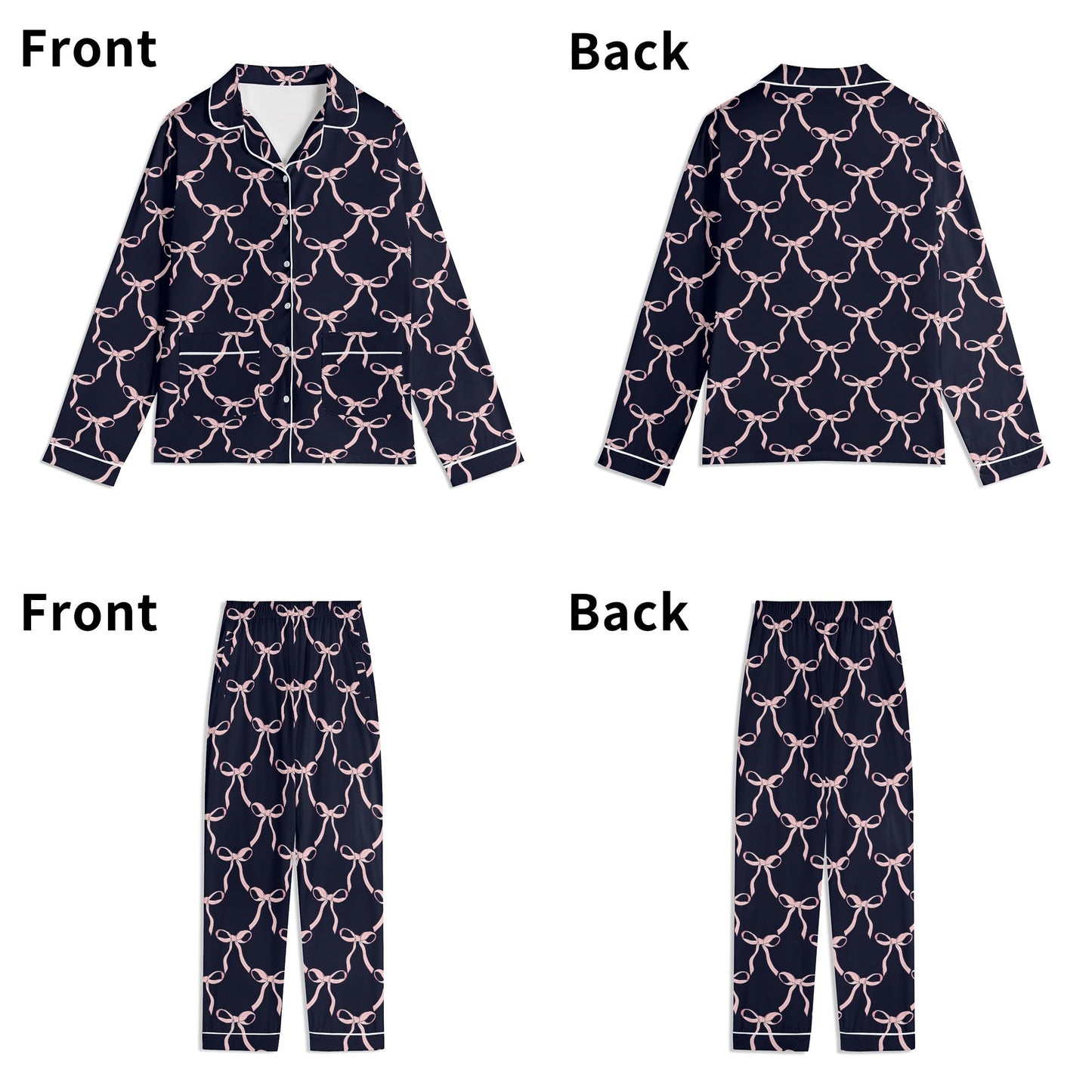 Black Pink Bow PJ set