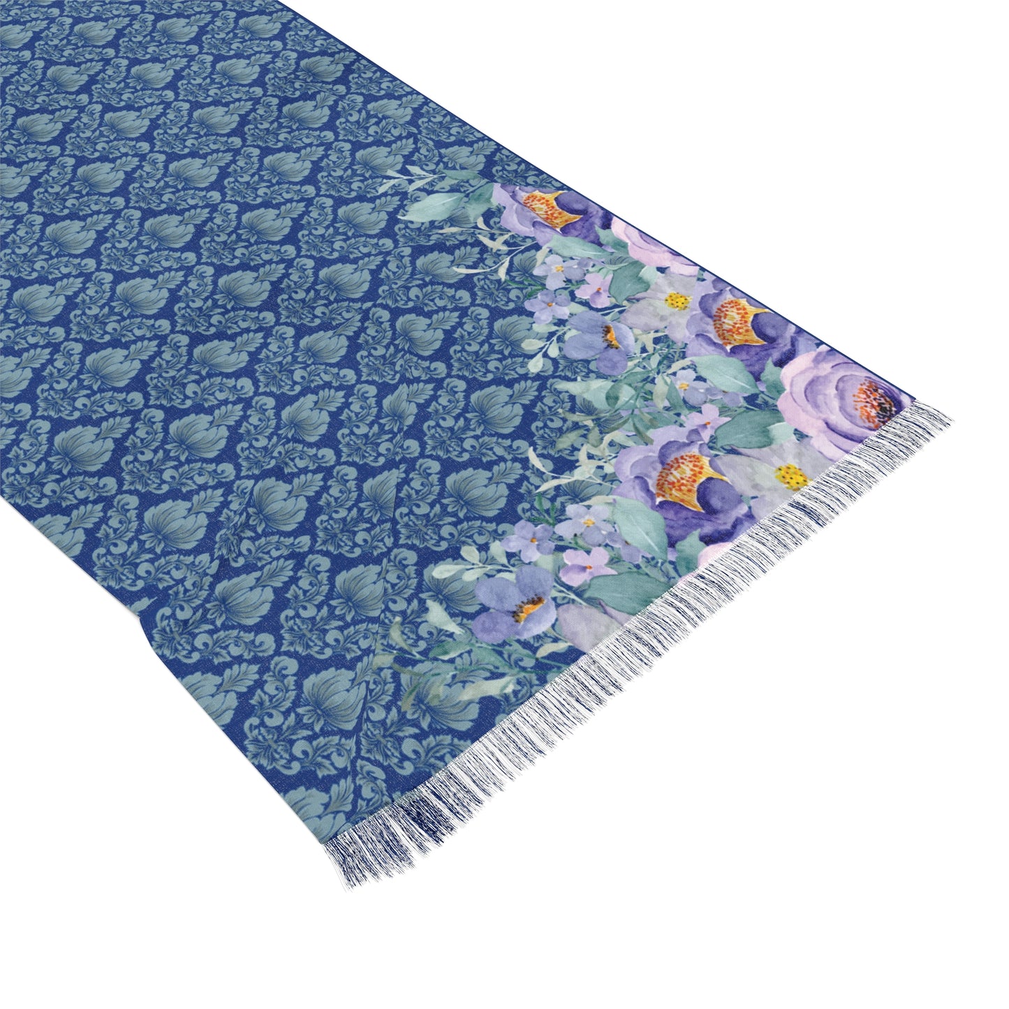 Blue Damask Scarf