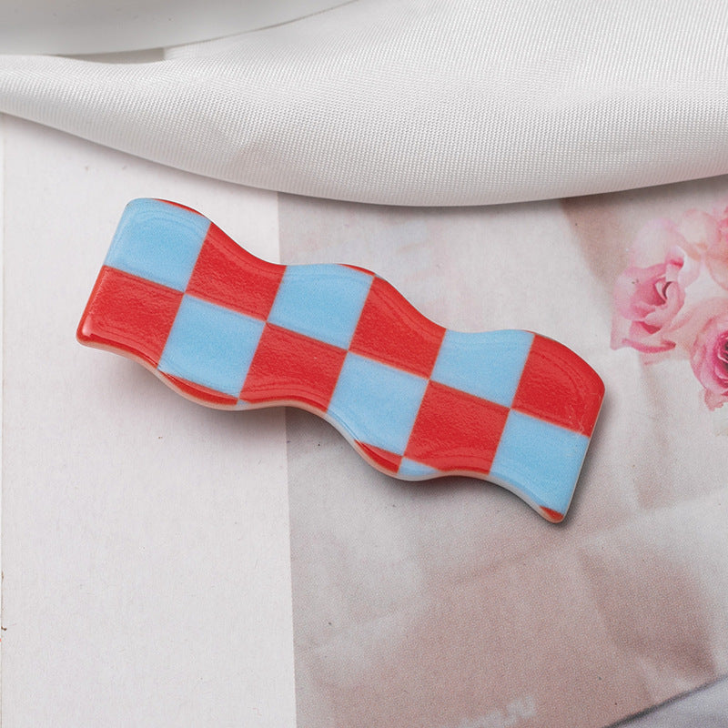 Checkers hair clip