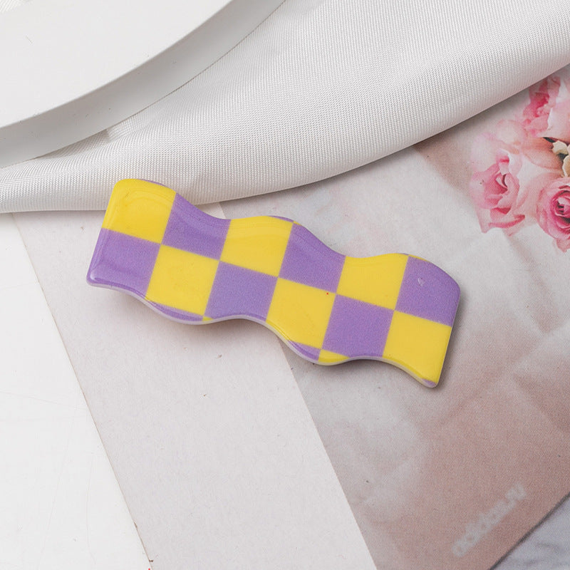 Checkers hair clip