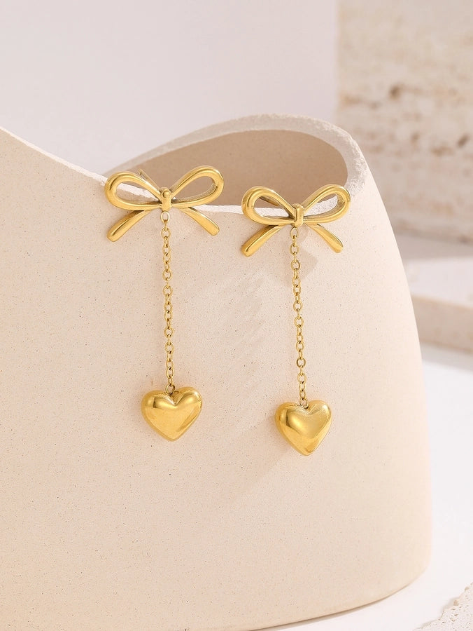 Gold Drop Earrings (18K Gold Plated)