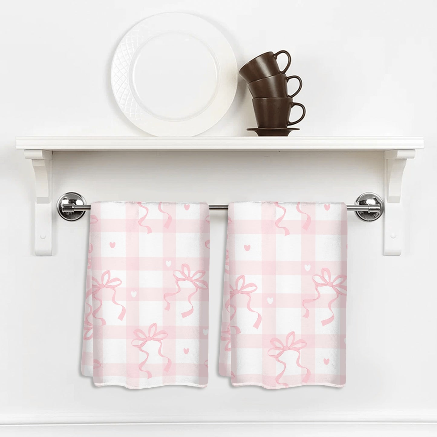 Pink Bow Palid Hand Towel Set