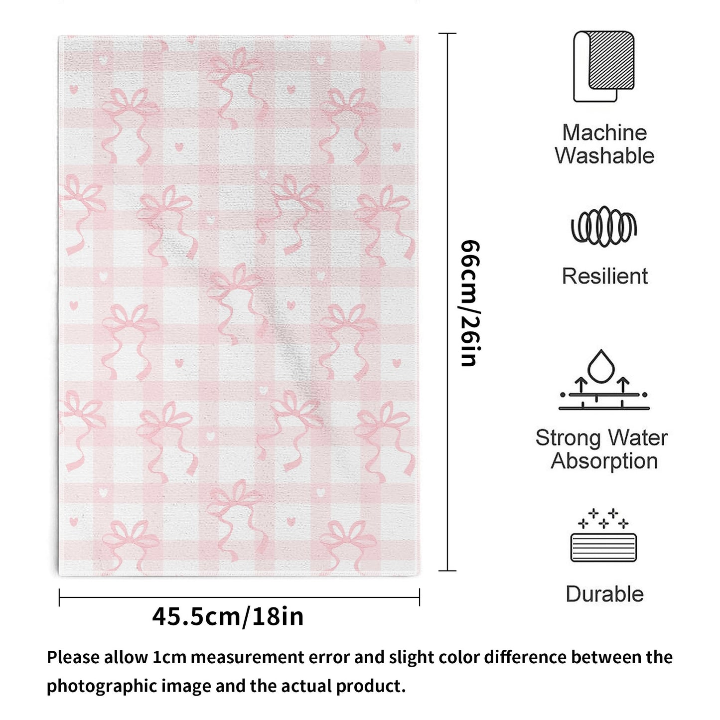 Pink Bow Palid Hand Towel Set
