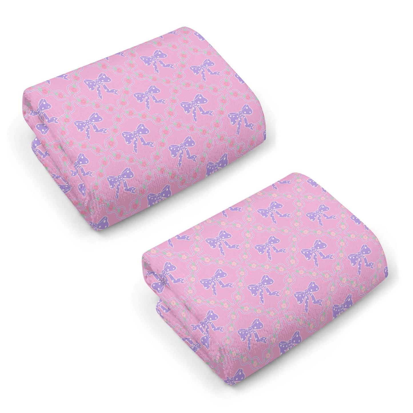 Pink Bow Pattern Hand Towel Set