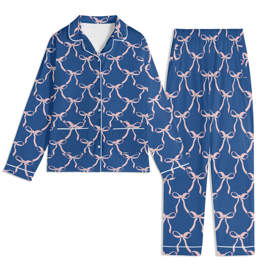 Blue Pink Bow PJ set