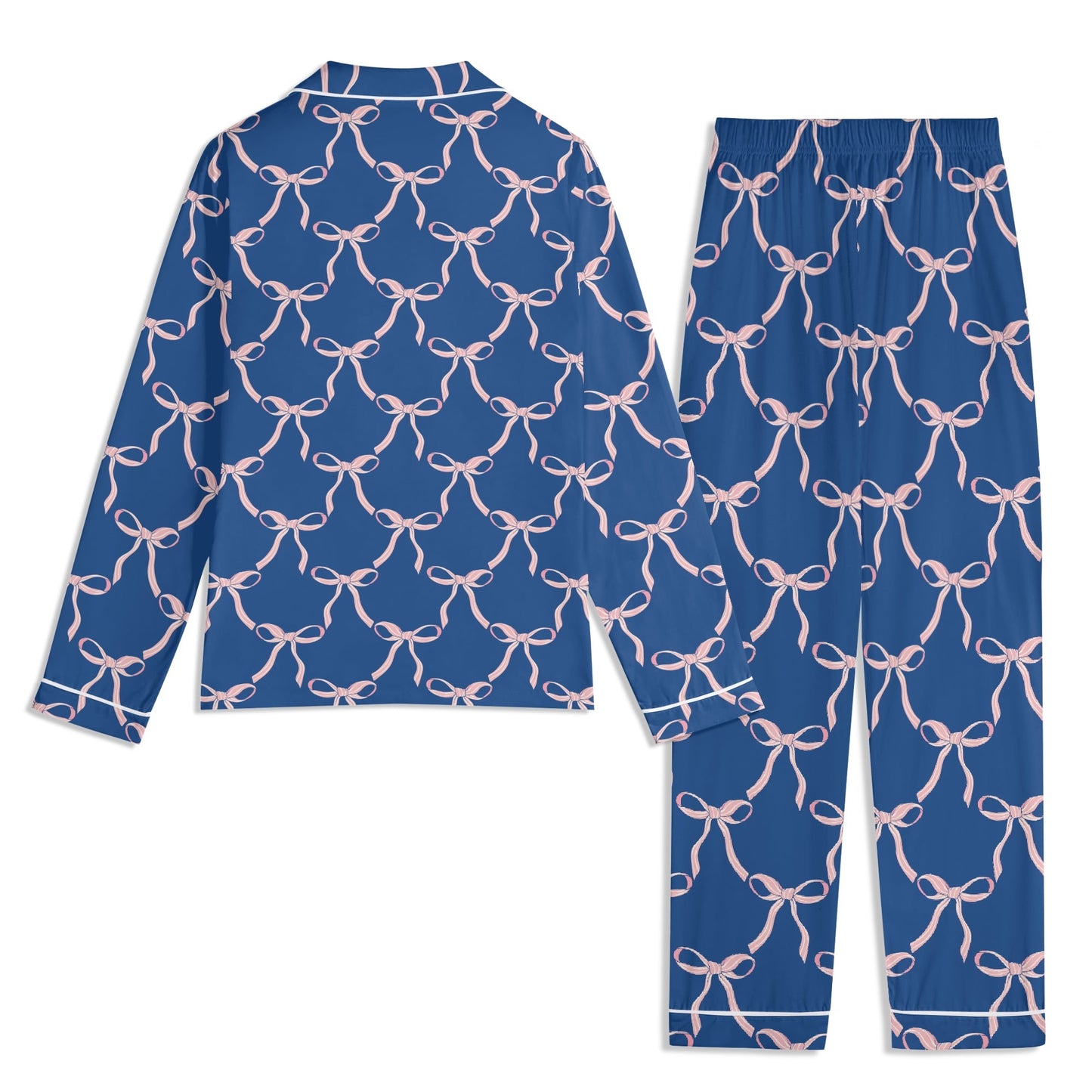 Blue Pink Bow PJ set