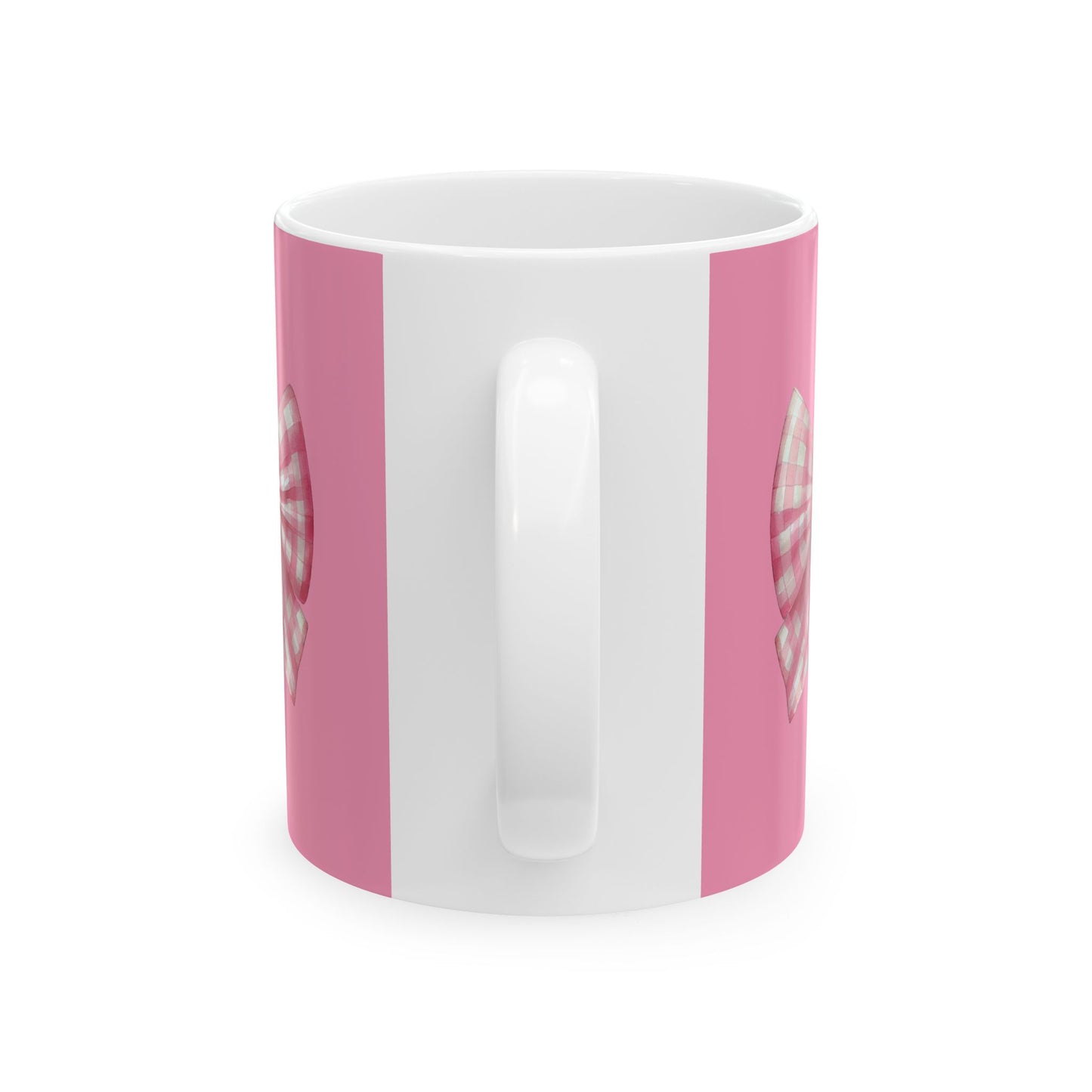 Pink Plaid Bow Mug
