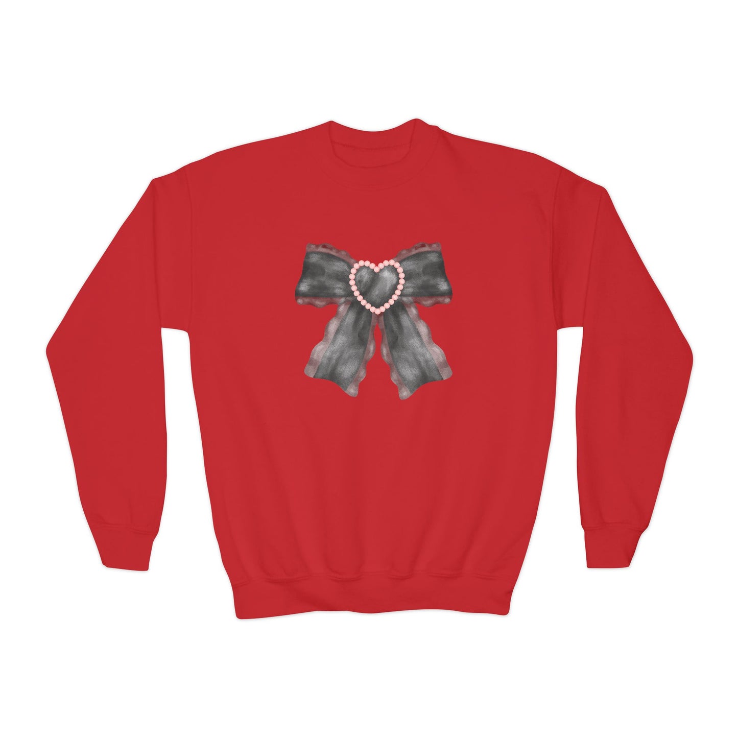 Black Bow w Pink Pearls Sweatshirt (Kids)