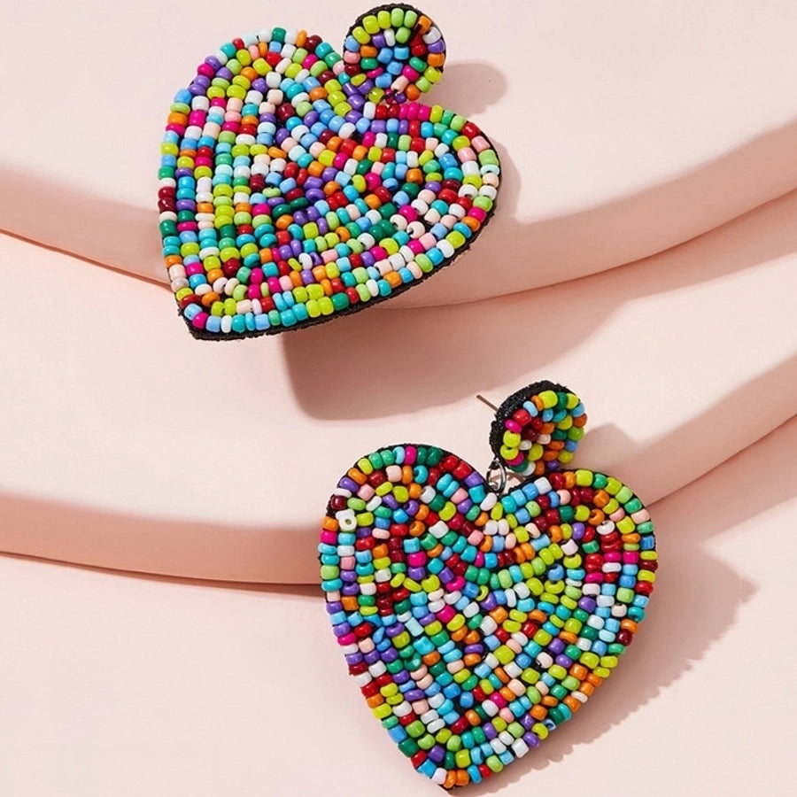 Beaded Inlaid Earrings