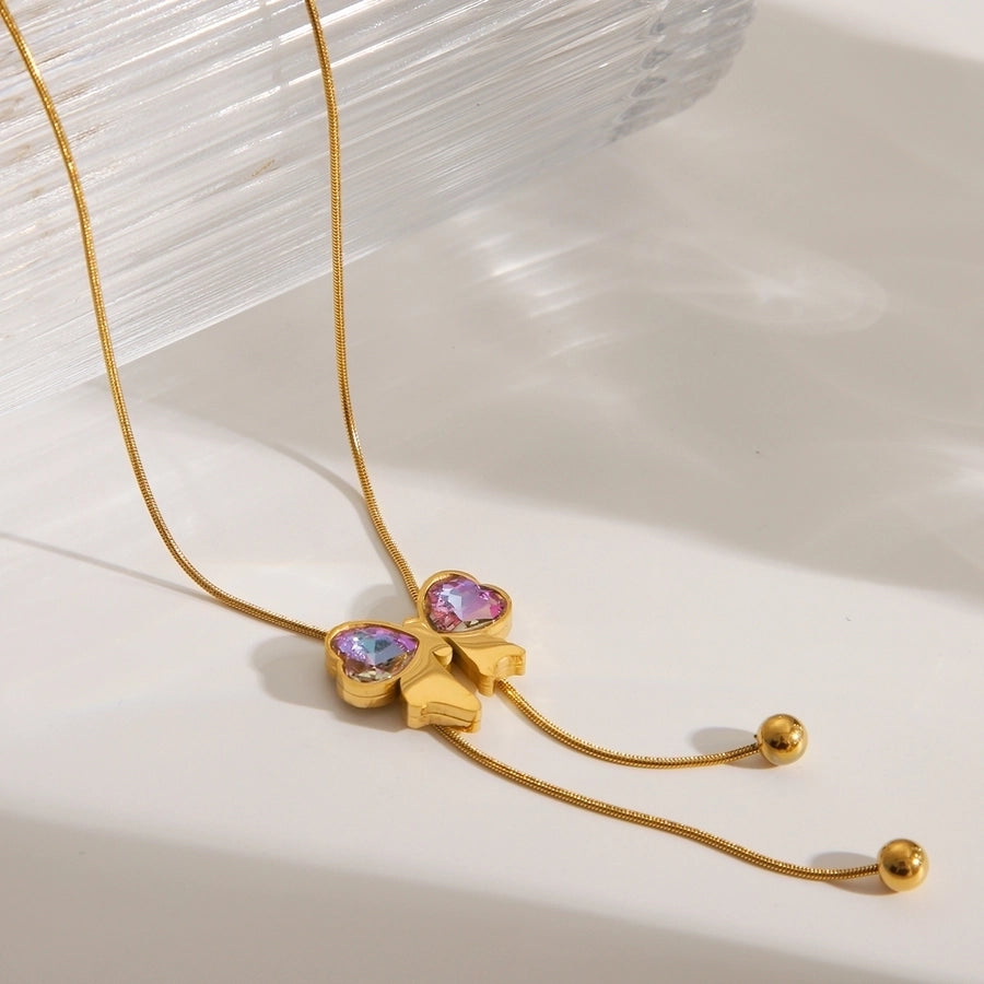 French Purple Stone Bow Collection (18K Gold Plated)