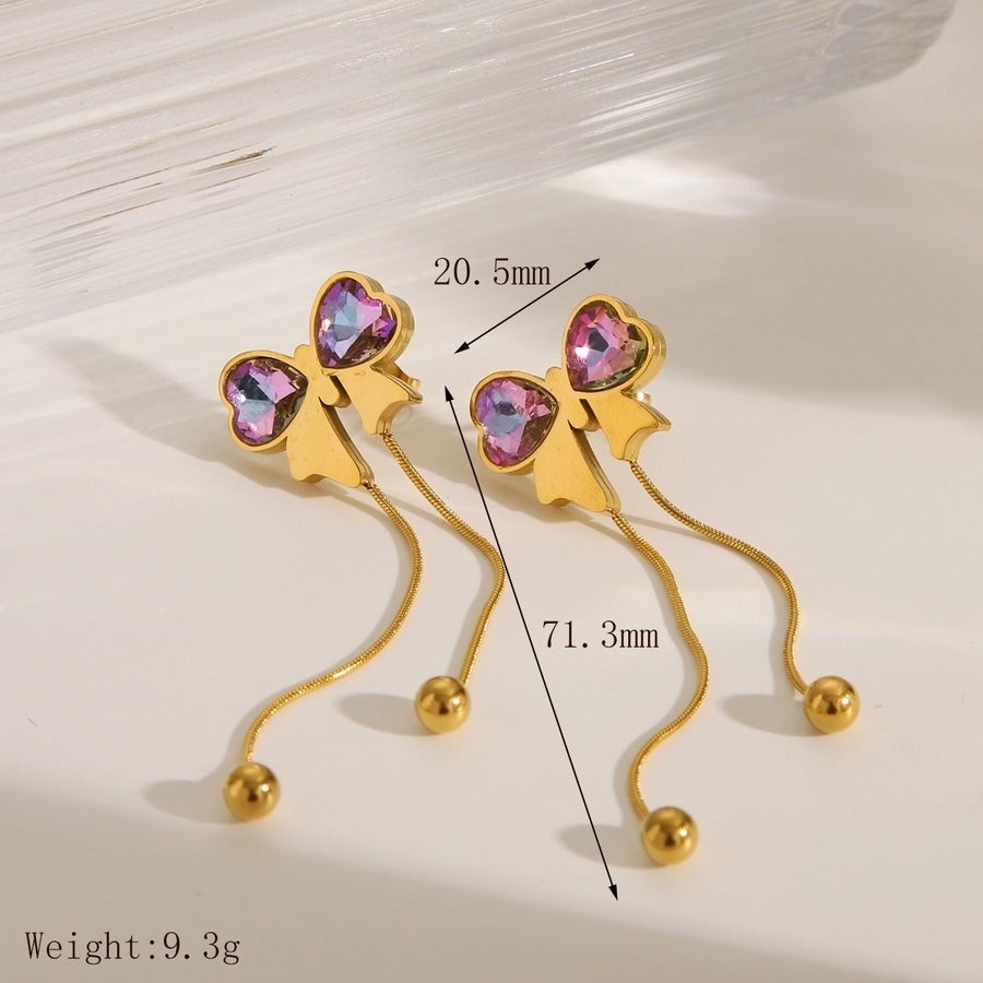 French Purple Stone Bow Collection (18K Gold Plated)