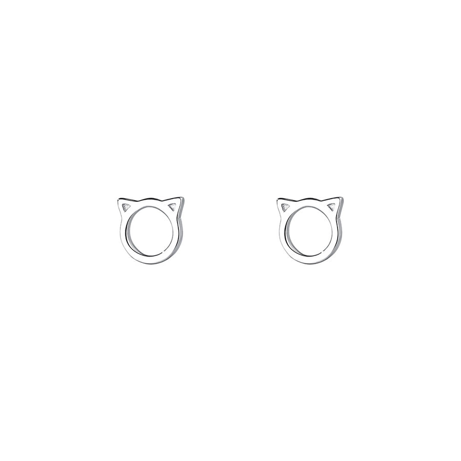 Sterling Silver Cat Ear Studs