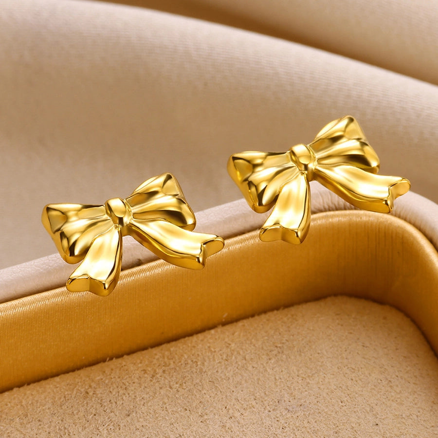 Bow Stainless Steel Ear Studs