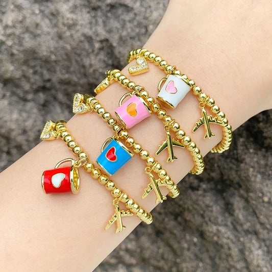 Espresso bead bracelet