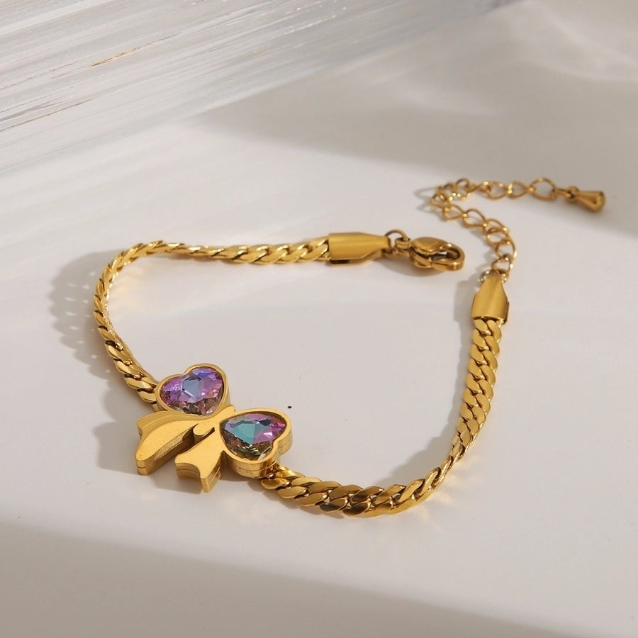 French Purple Stone Bow Collection (18K Gold Plated)